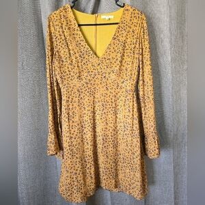Le Lis Leopard Print V Neck Flared Sleeves Mini Dress Size Small